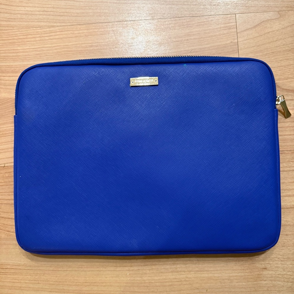 Kate Spade Vibrant Blue Leather Laptop Case